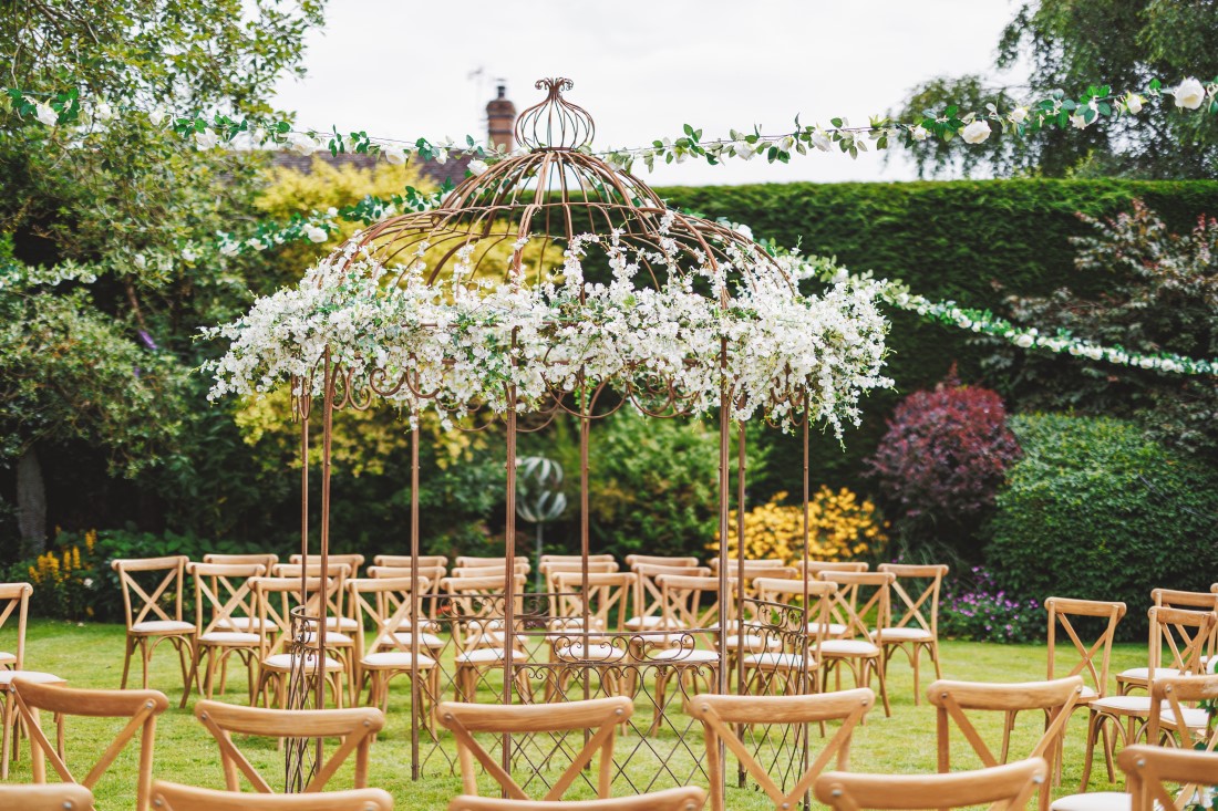 Ceremony Gardland, Orchids, summer wedding 